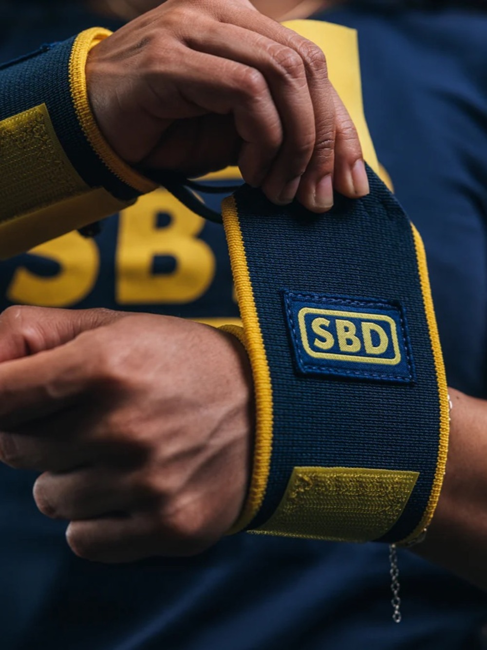 SBD Wrist Wraps for lifting LIMITED EDITION - Flexible, Medium, Navy/Yellow